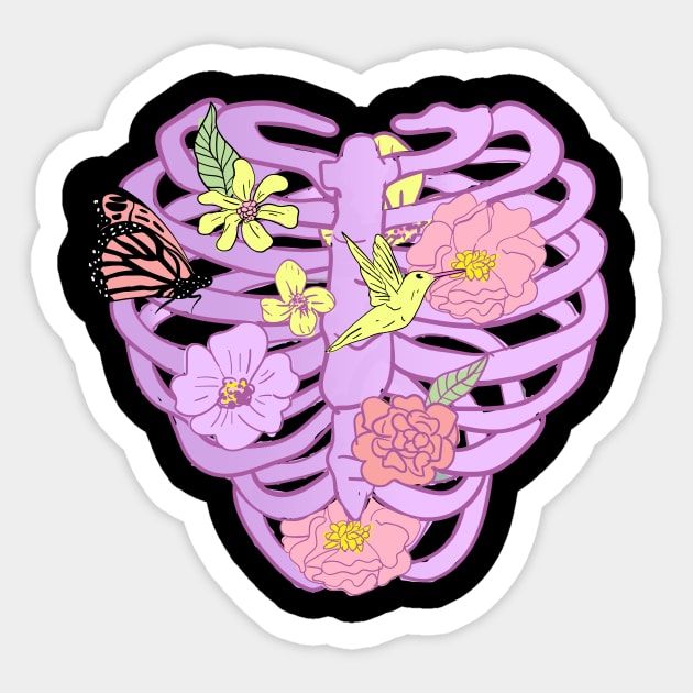 Ribcage Pastel Goth Kawaii Sticker by LunaElizabeth